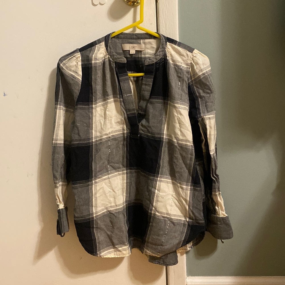 Loft Small petite checkered shirt